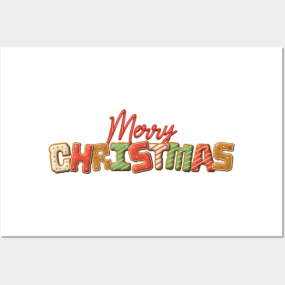 Merry Christmas Cookie Lettering Posters and Art